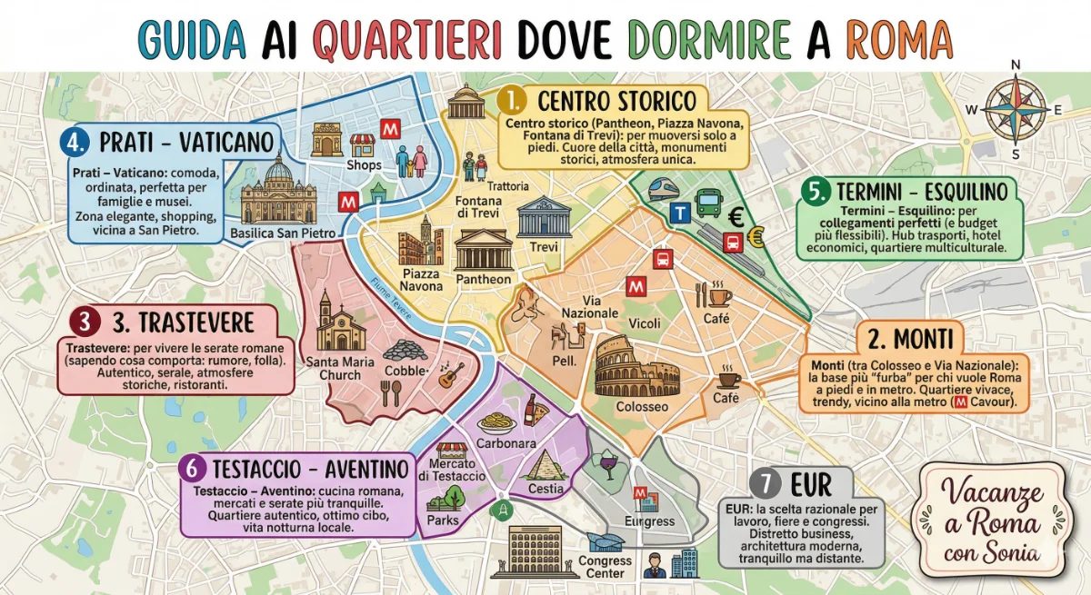Guida ai quartieri dove dormire a Roma