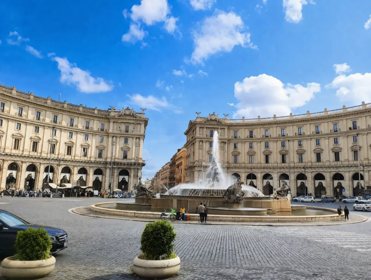 Piazza della Repubblica accanto alle Terme di Diocleziano